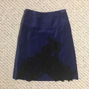 Elevenses Blue Velvet Skirt